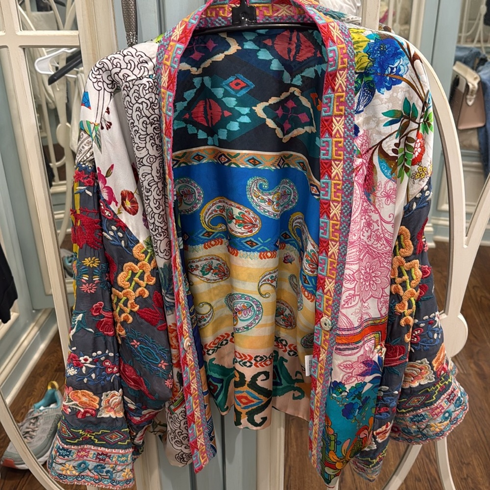 Reversible Silk Johnny Was Kimono medium